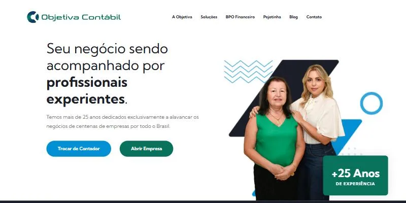 Home page of Objetiva Contábil's current website