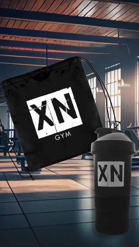 Mochila e coqueteleira personalizadas XN GYM